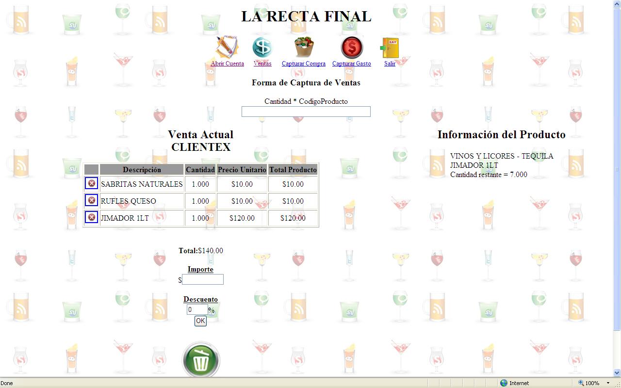 PUNTO DE VENTA BAR/RESTAURANTE